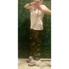 Camo Cargo Pants with Ruffle Hem