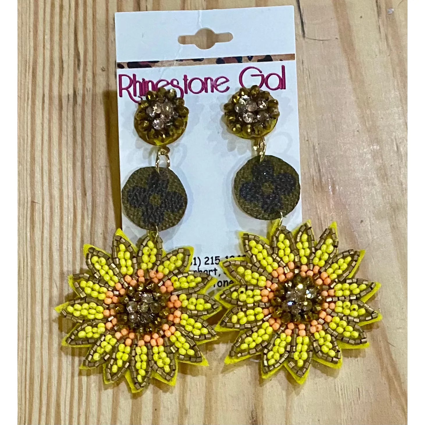 Upcycled Sunflower Seed Bead Earrings