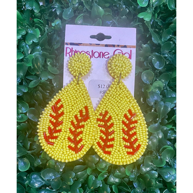 Game Day Spirit Softball Earrings