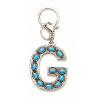 Turquoise Initial Keychain – Western Charm