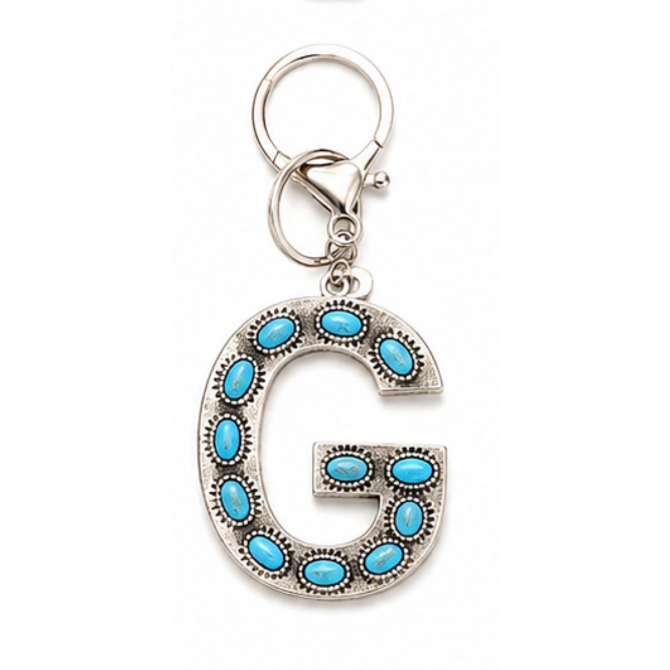 Turquoise Initial Keychain – Western Charm