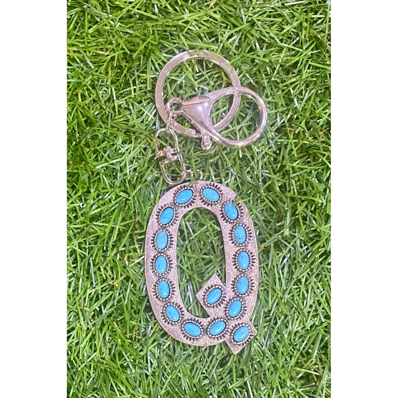 Turquoise Initial Keychain – Western Charm