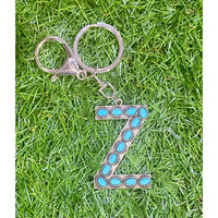 Turquoise Initial Keychain – Western Charm