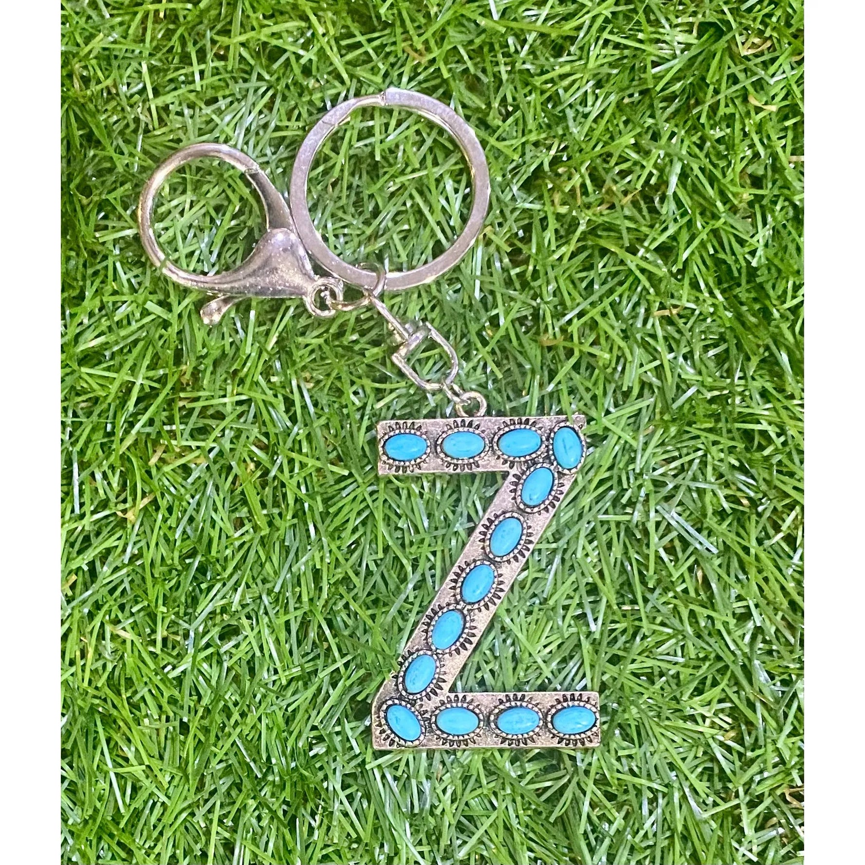 Turquoise Initial Keychain – Western Charm
