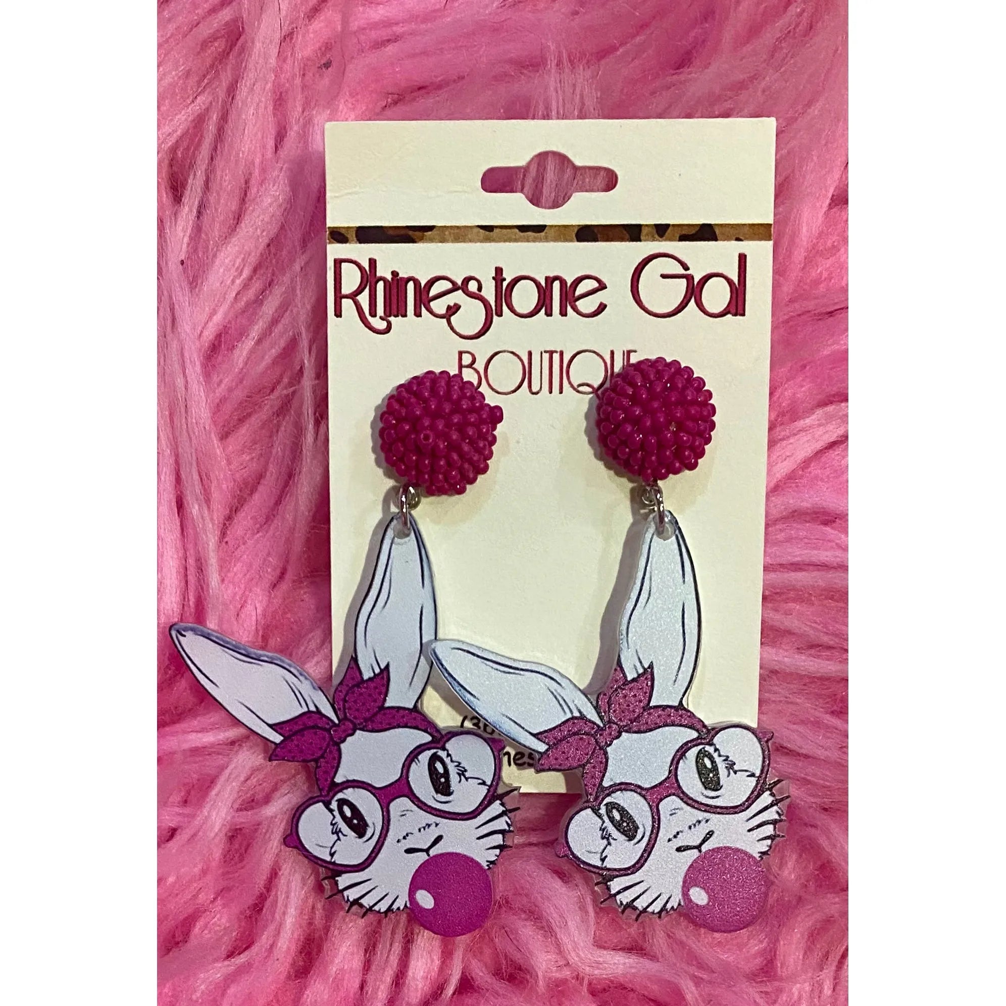 Bubblegum Bunny Acrylic Dangle Earrings