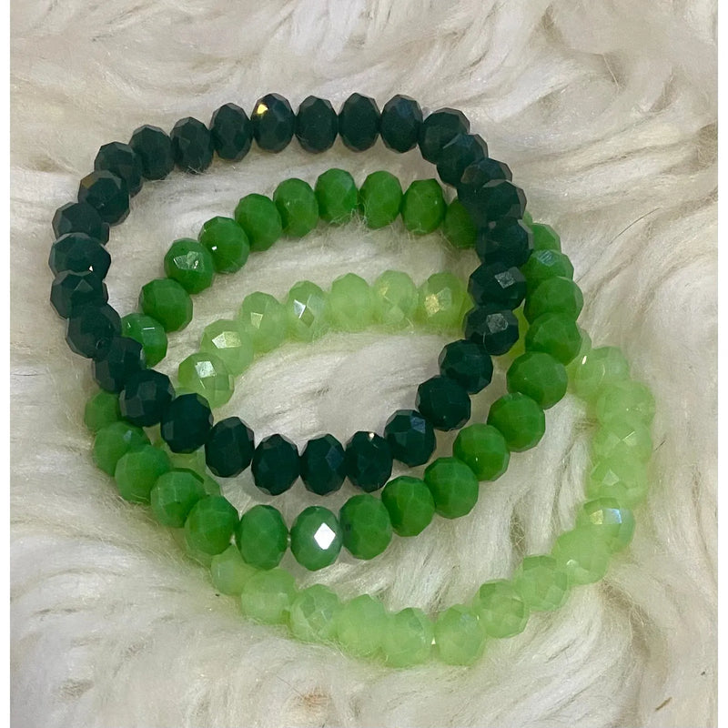 Green Apple Beaded Bracelet Set