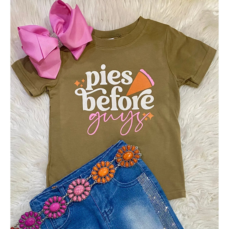 Pies Before Guys Toddler Tee – Cute Fall Girls Graphic Shirt