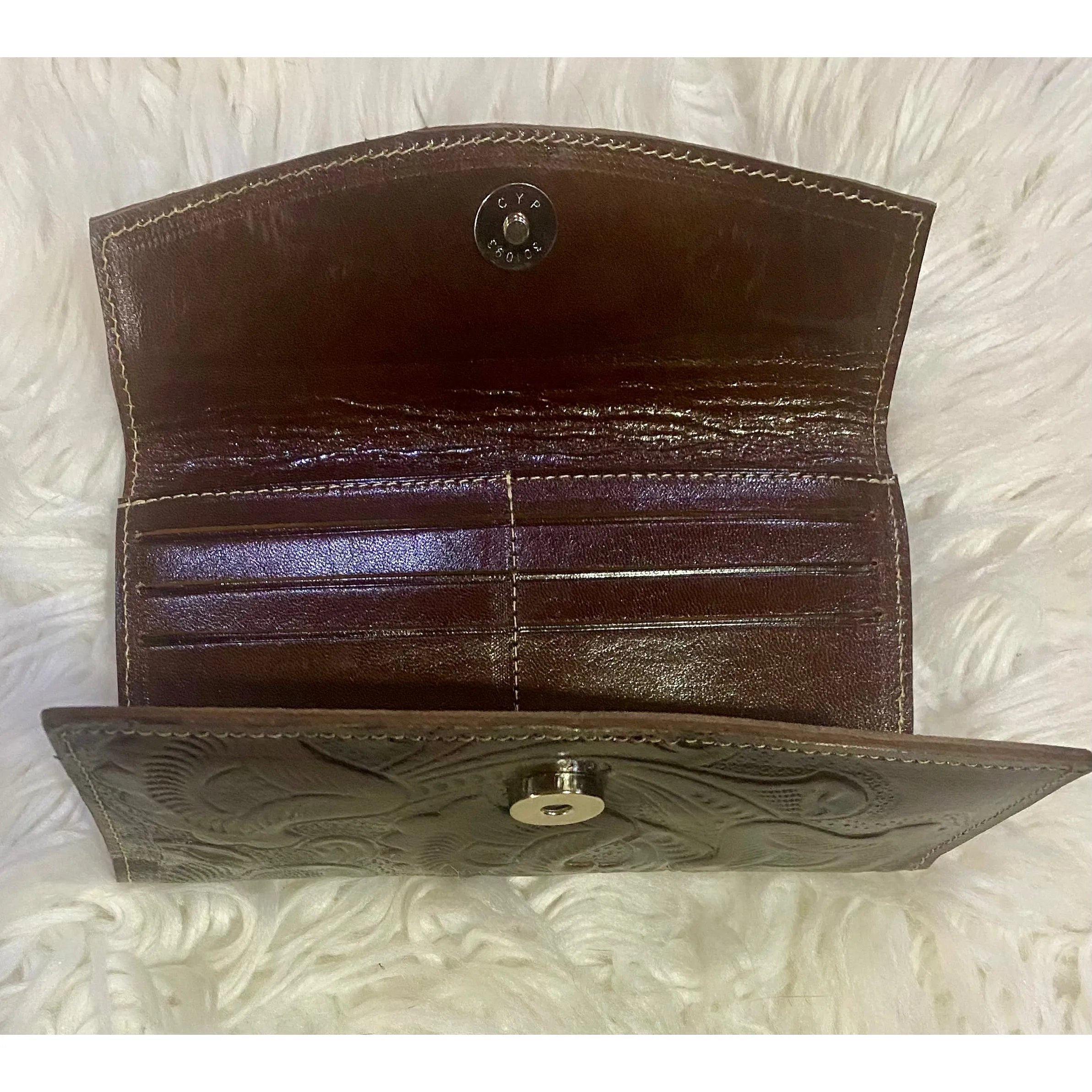 Tooled Genuine Leather Western Wallet