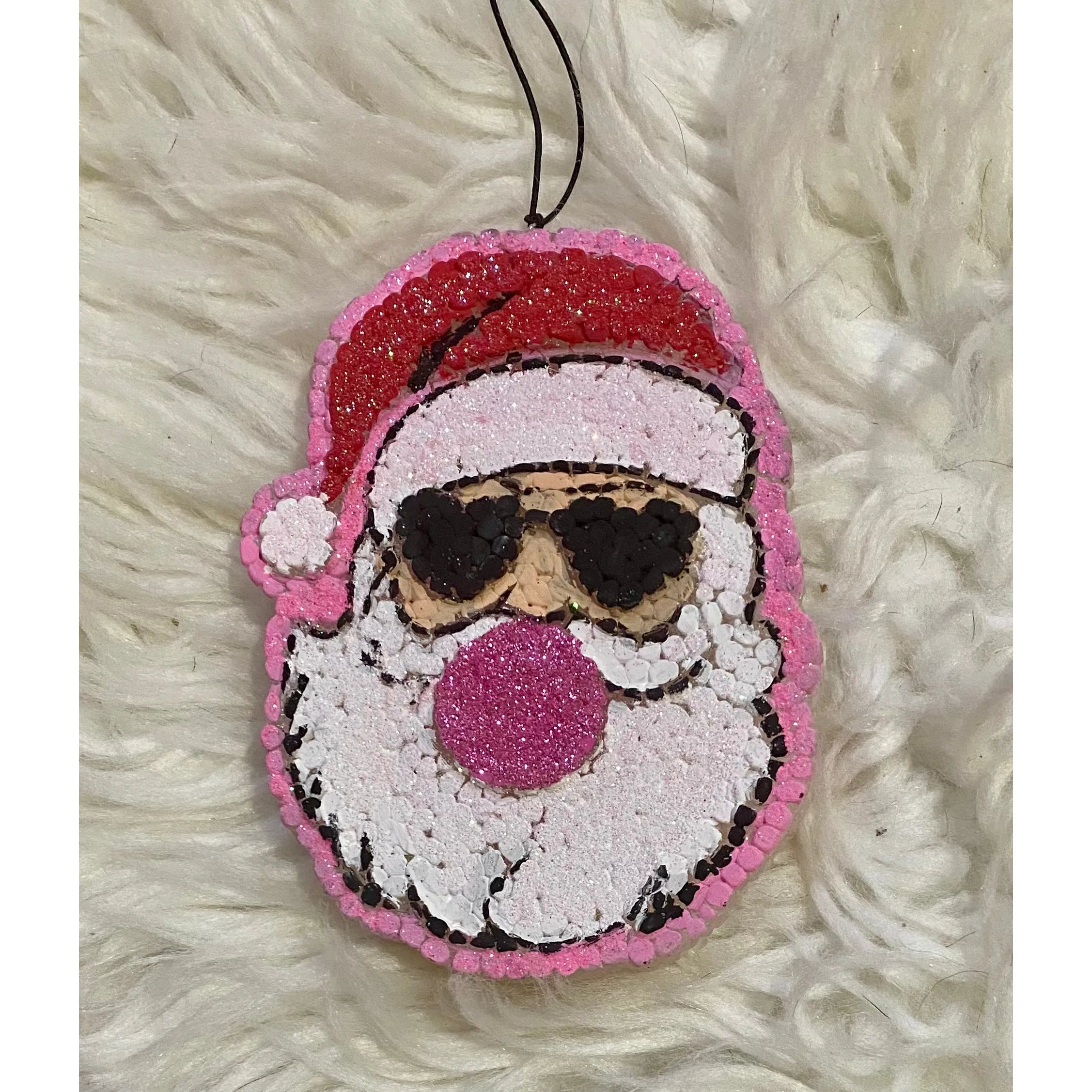Pink Santa Freshie Car Air Freshener – 4.5” x 3.5” Christmas Scented Ornament