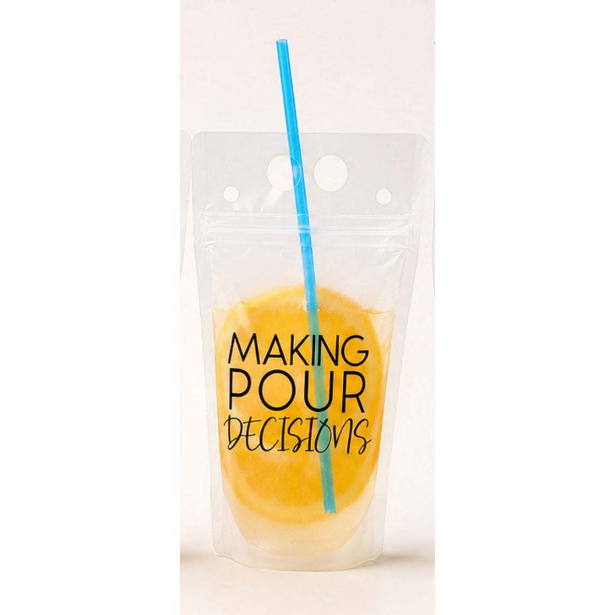 Funny Reusable Drink Pouch with Straw – Pool & Beach Party Cocktail Bag