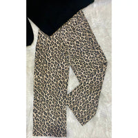 High Rise Leopard Print Crop Wide Leg Jeans