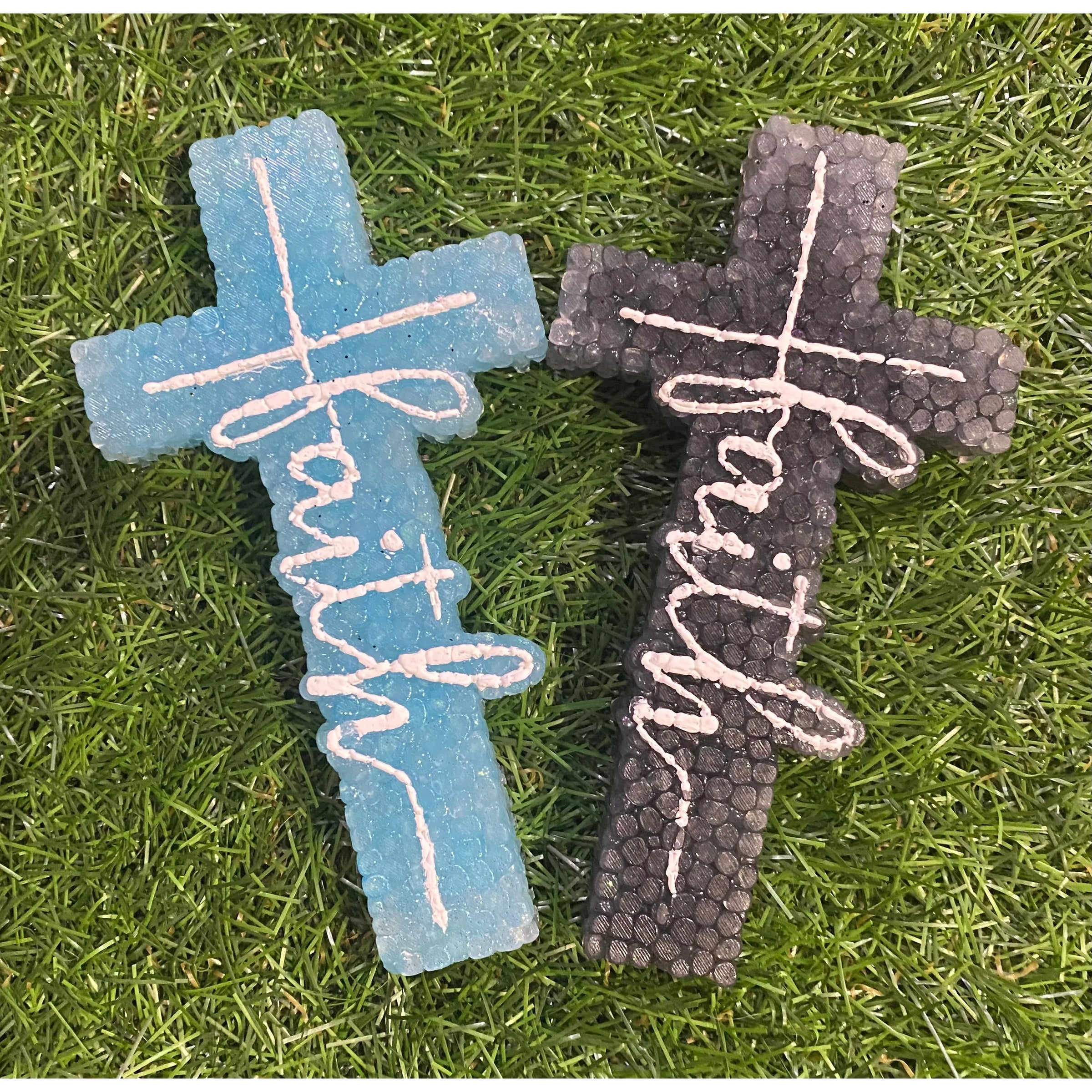 Faith Cross Car Freshener – Handcrafted Aroma Bead Freshie