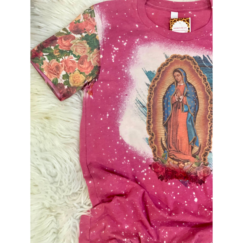 Bleached Our Lady of Guadalupe Tee with Matching Sleeves