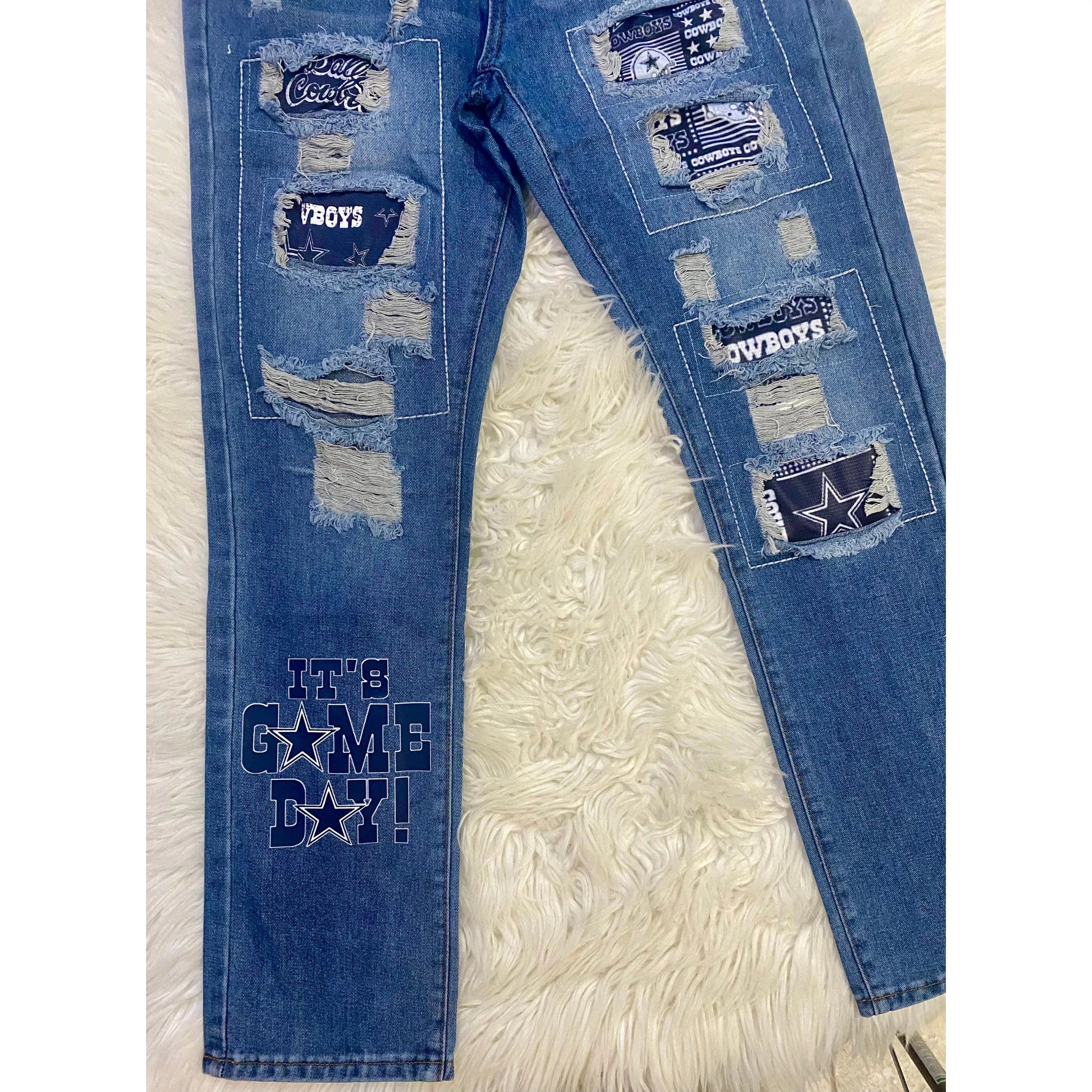 Dallas Cowboys Distressed Patchwork Jeans