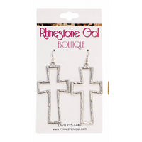 Hollow Cross Drop Earrings