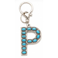 Turquoise Initial Keychain – Western Charm