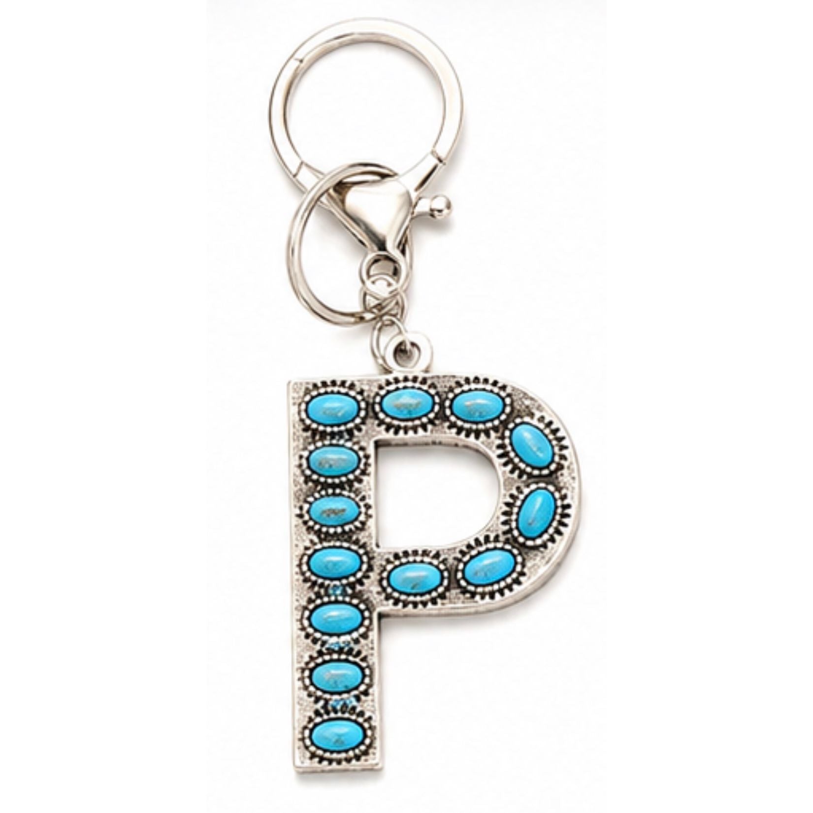 Turquoise Initial Keychain – Western Charm