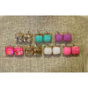 Faceted Gem Stud Earrings – Multiple Colors