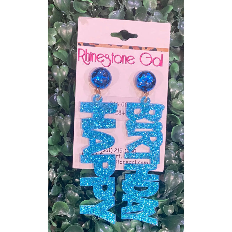 Birthday Glam Glitter Earrings