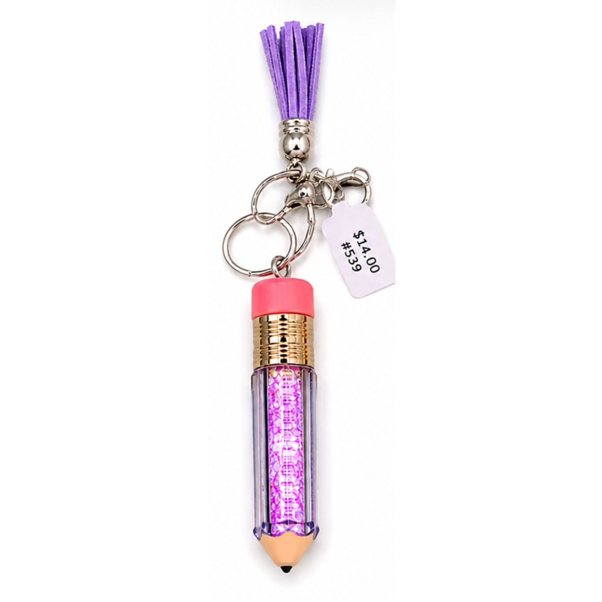Floating Glitter Pencil Keychain