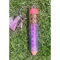 Floating Glitter Pencil Keychain