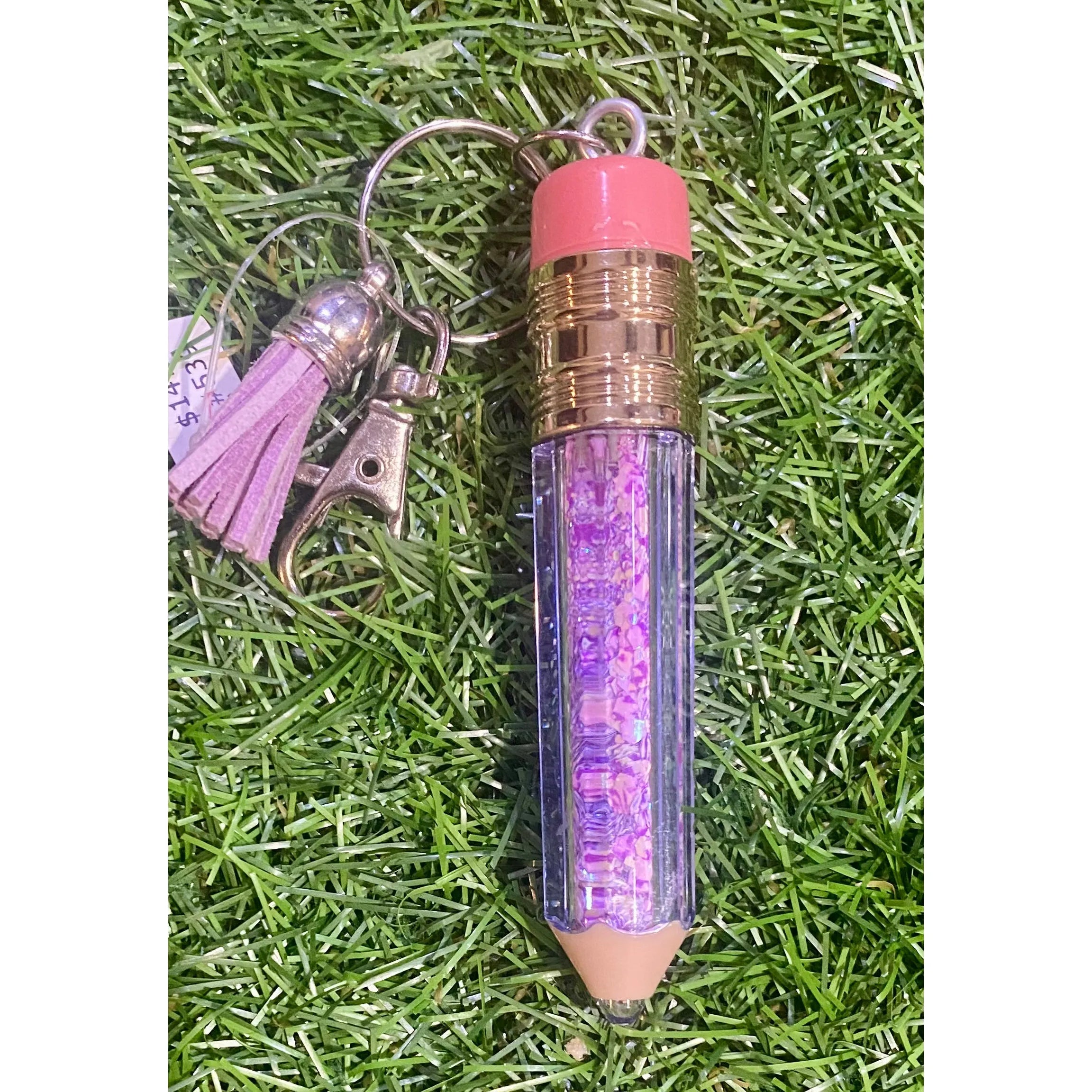 Floating Glitter Pencil Keychain