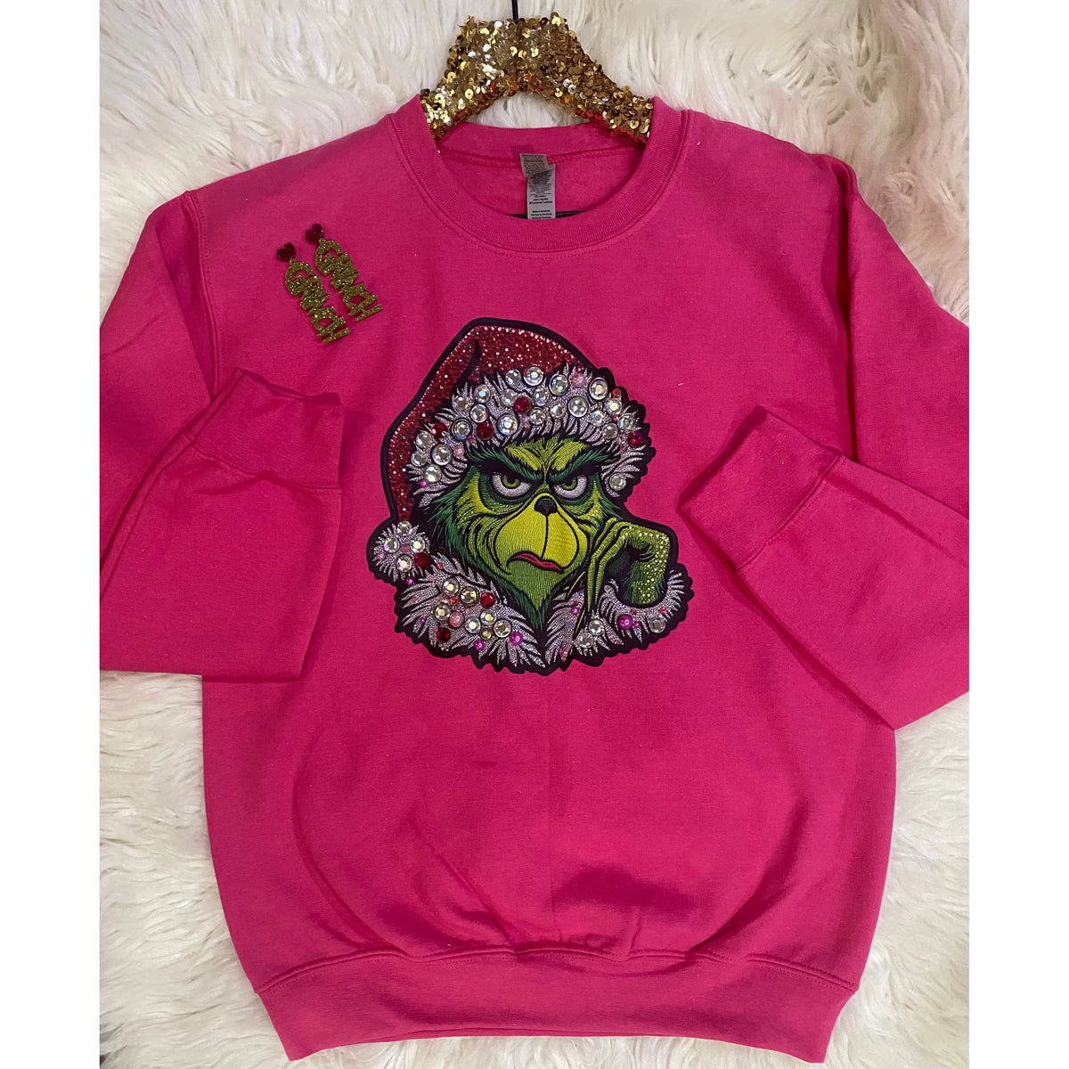 Blinged Out Grinch Holiday Sweatshirt