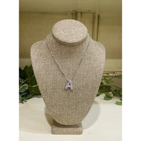 Silver Pave Rhinestone Bubble Initial Necklace – Sparkle with a Personal Touch