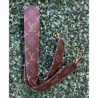 Brown Monogram Style Wide Bag Strap