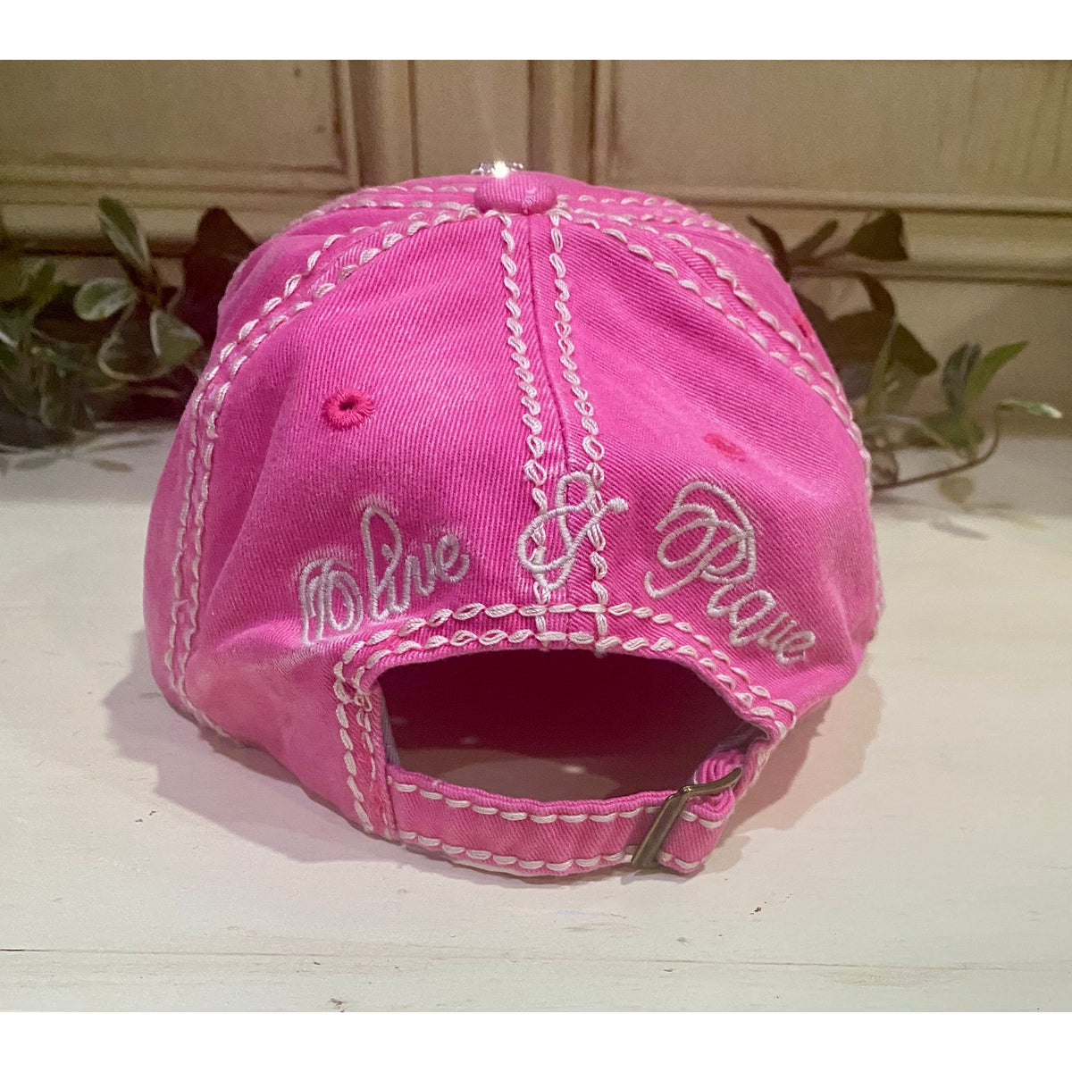 Pink Diamond Bejeweled Quilted Bling Cap