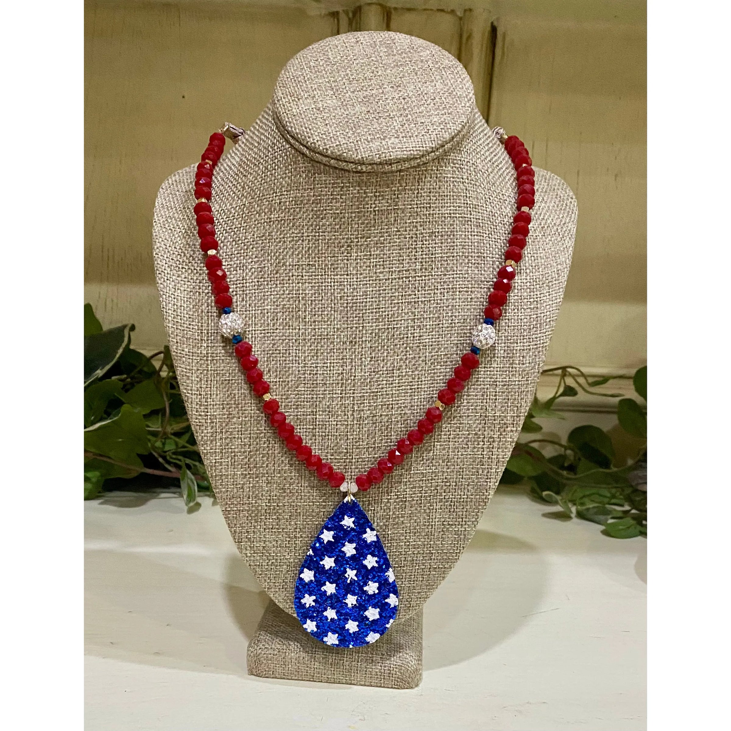 Star-Spangled Sparkle Teardrop Necklace