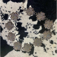 Western Rhinestone Cross Concho Chain Belt
