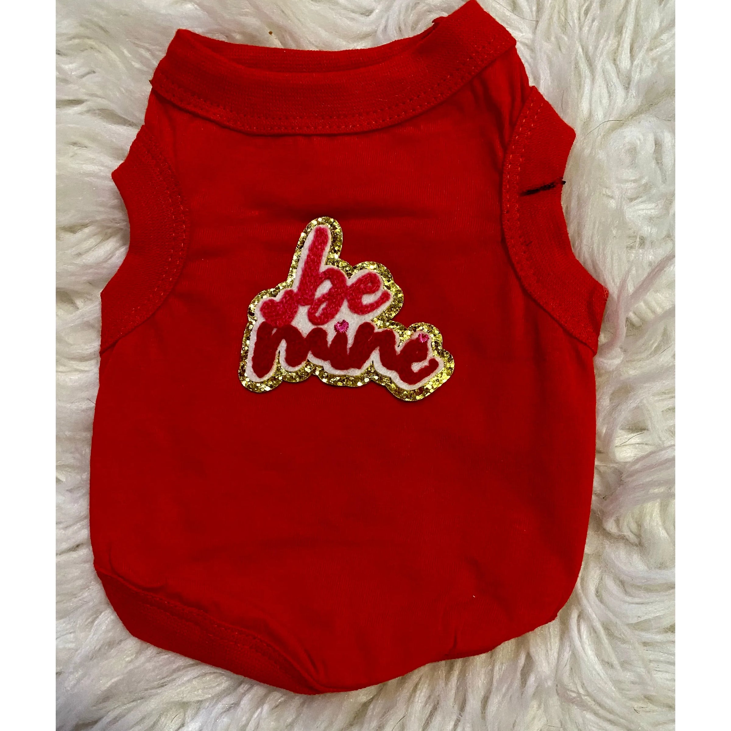 Valentine Red Dog Tee – Heart Patch or Rhinestone Wings