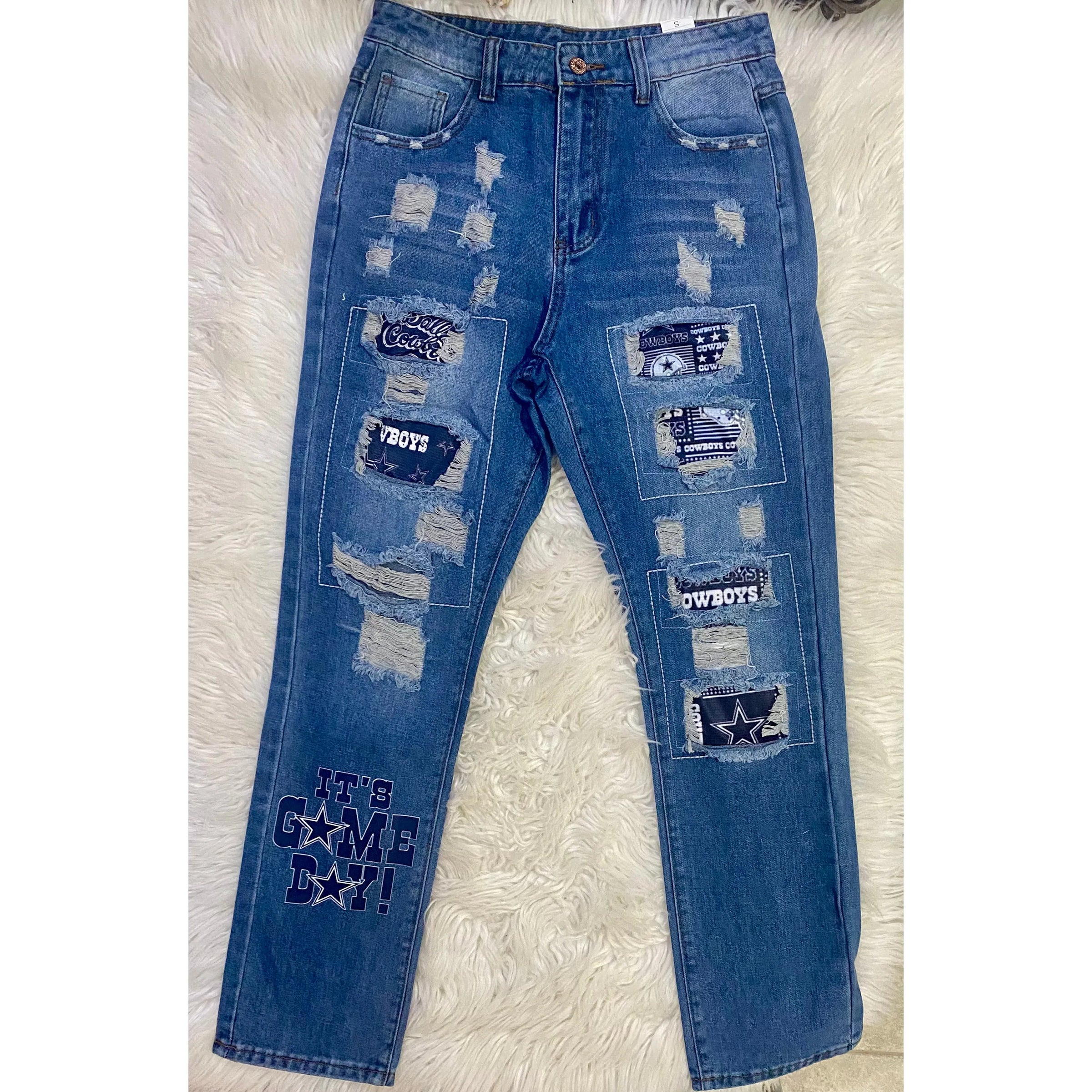 Dallas Cowboys Distressed Patchwork Jeans