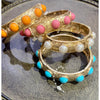 Eternity Statement Bangle – Gold Tone with Faux Cabochons