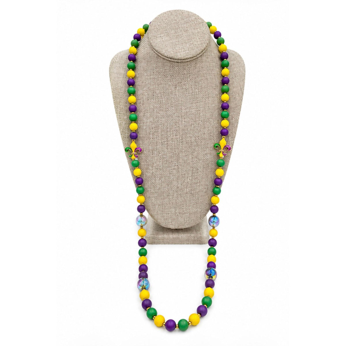 Classic Mardi Gras Beaded Necklace – 32” with Extender