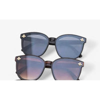Oversized Gradient Sunglasses with Gold Bee Accent