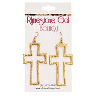Hollow Cross Drop Earrings