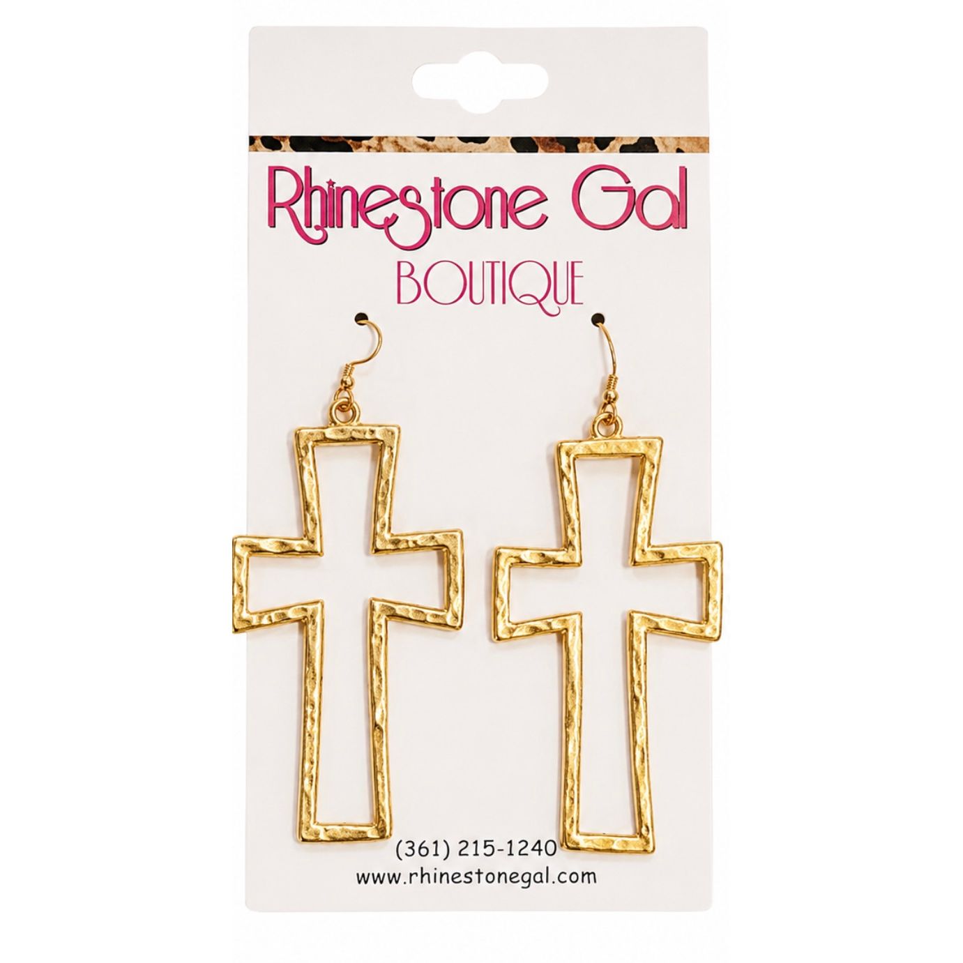Hollow Cross Drop Earrings