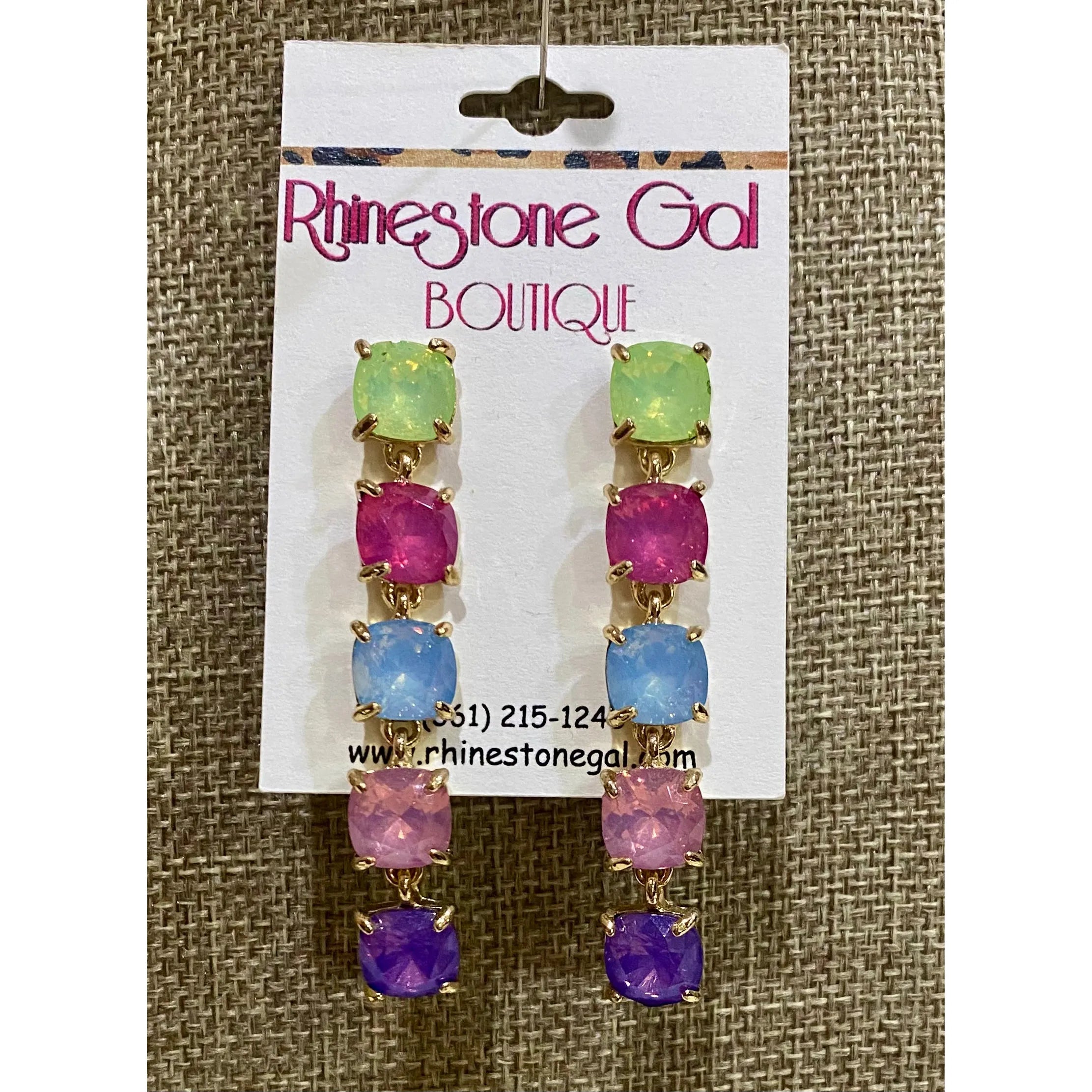 Multicolor Rhinestone Drop Earrings