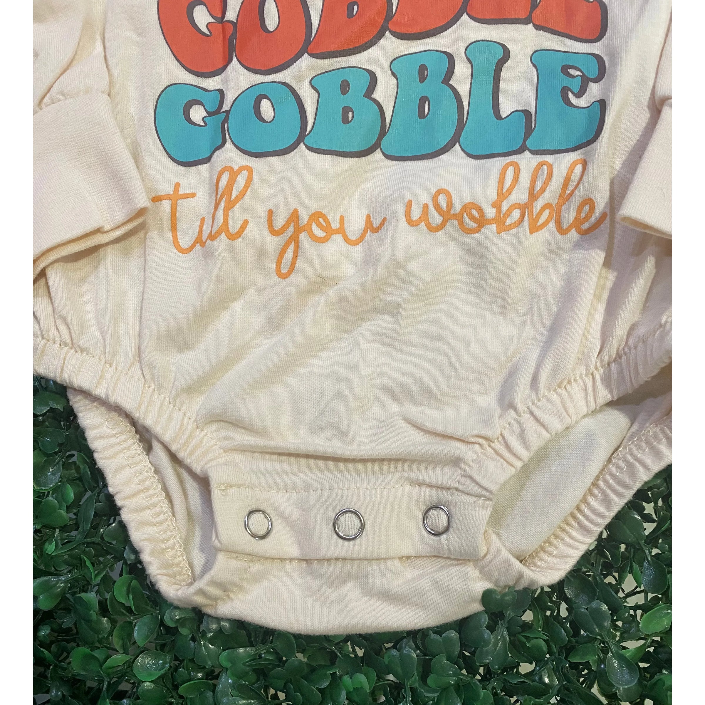 Gobble Gobble Gobble Baby Romper – Long Sleeve Thanksgiving Onesie
