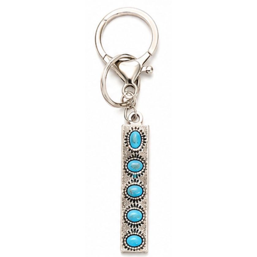 Turquoise Initial Keychain – Western Charm