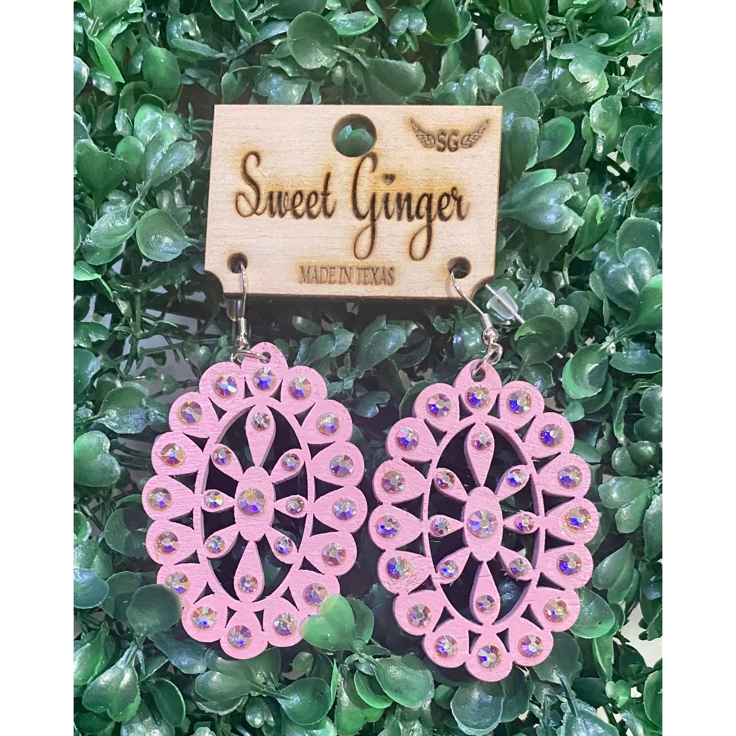 Pink Rhinestone Breast Cancer Awareness Earrings – Sweet Ginger Bellas