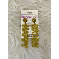 Happy Birthday Acrylic Earrings - Rhinestone Gal