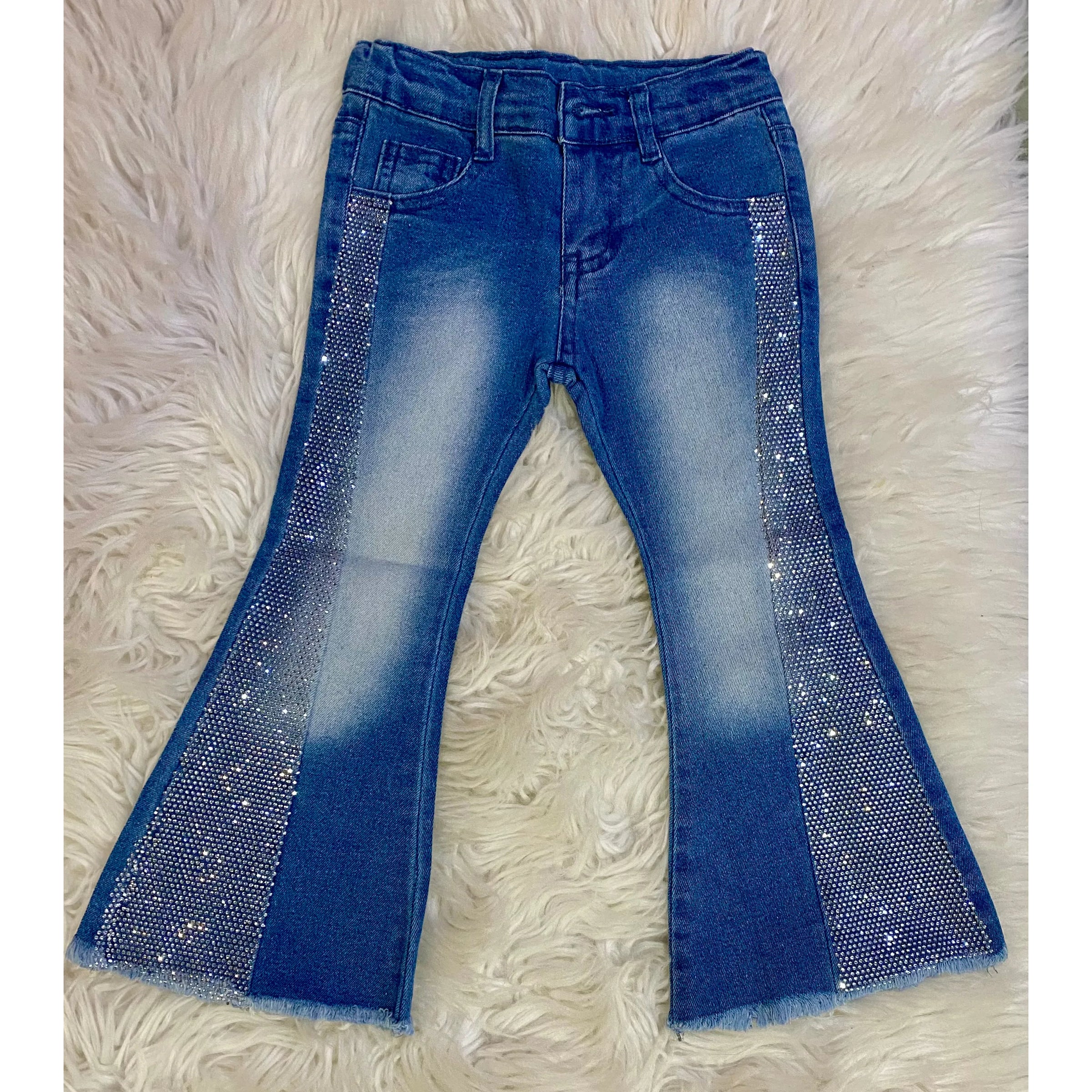 Girl's Rhinestone Embellished Bootcut Denim Jeans