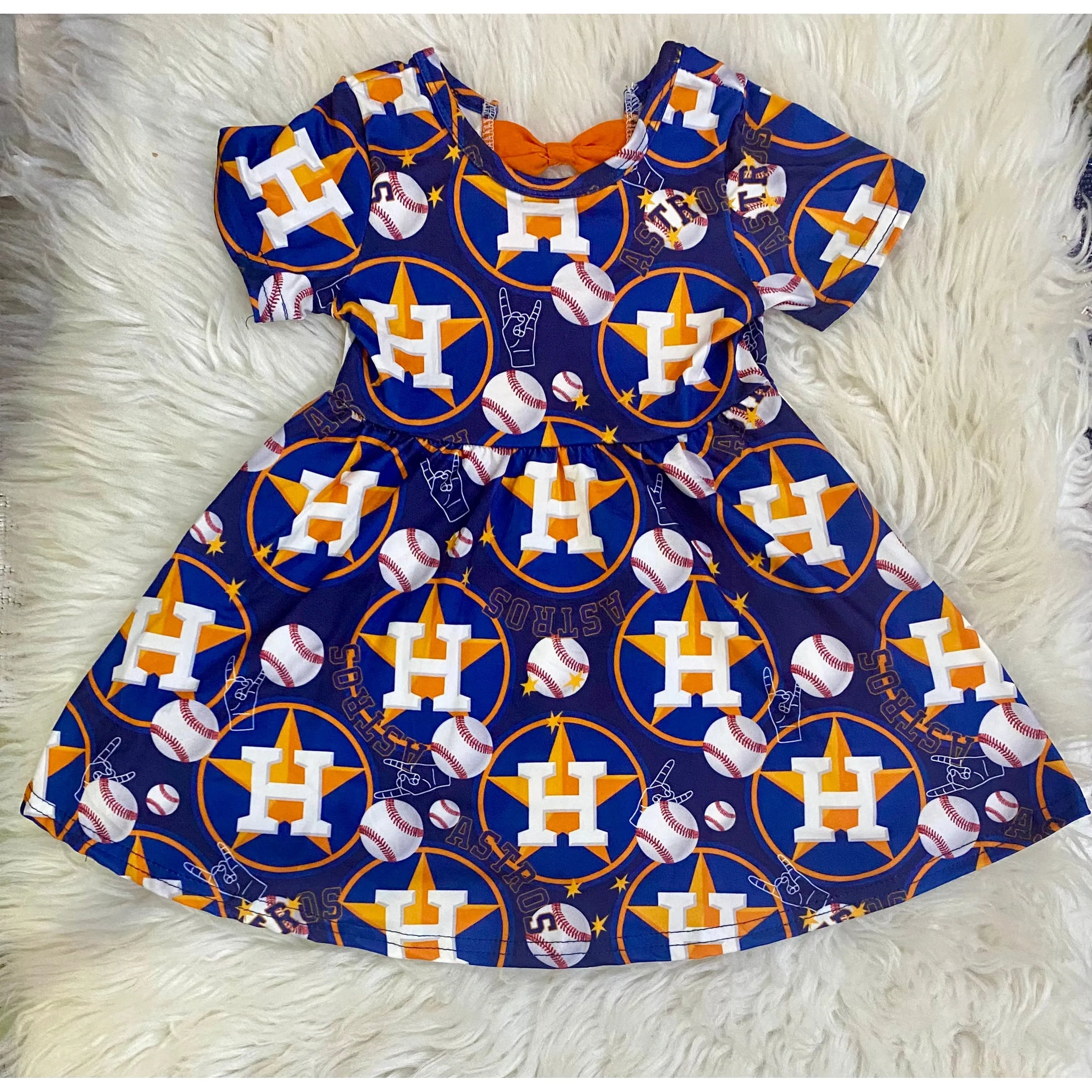 Girl's Astros Dress - Rhinestone Gal