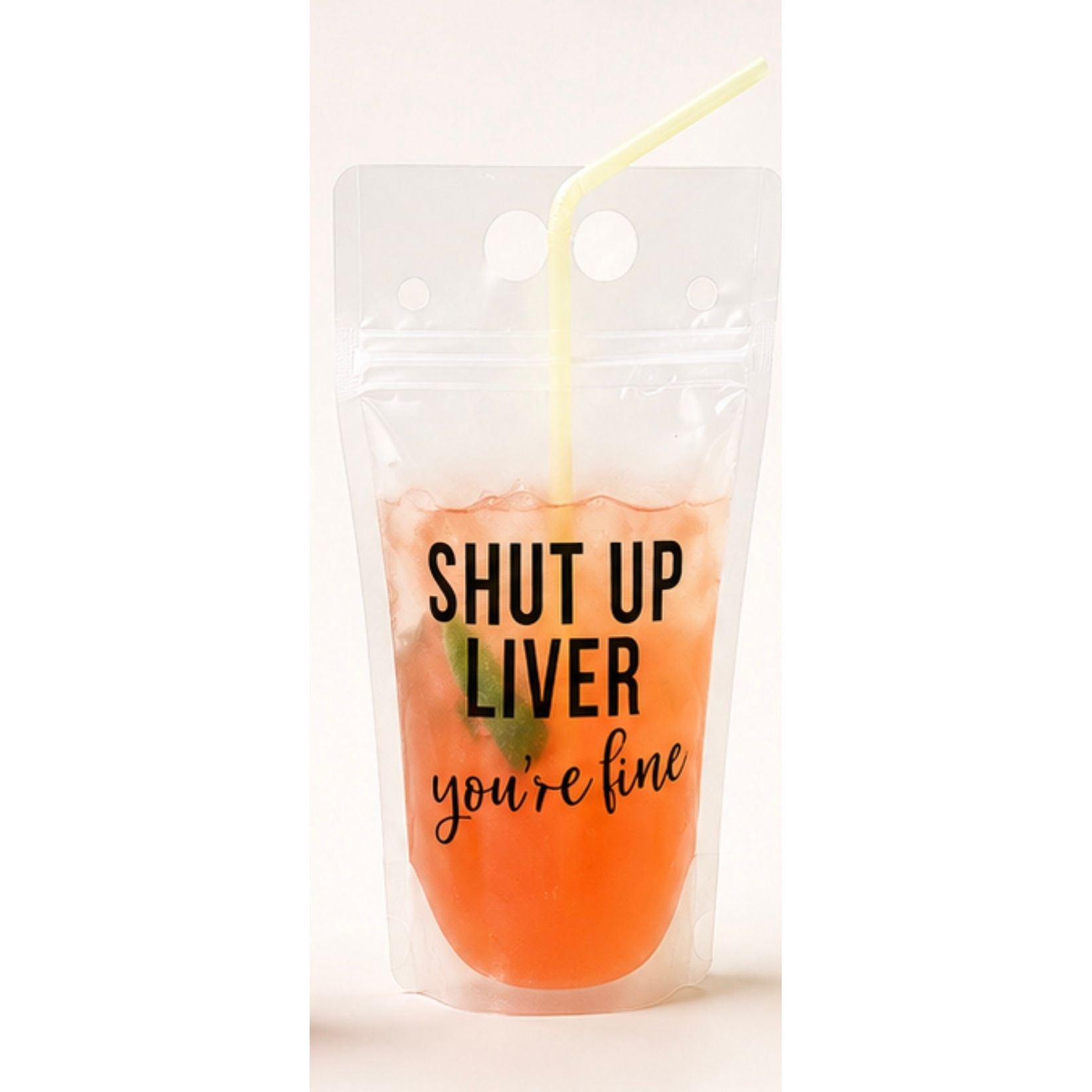 Funny Reusable Drink Pouch with Straw – Pool & Beach Party Cocktail Bag