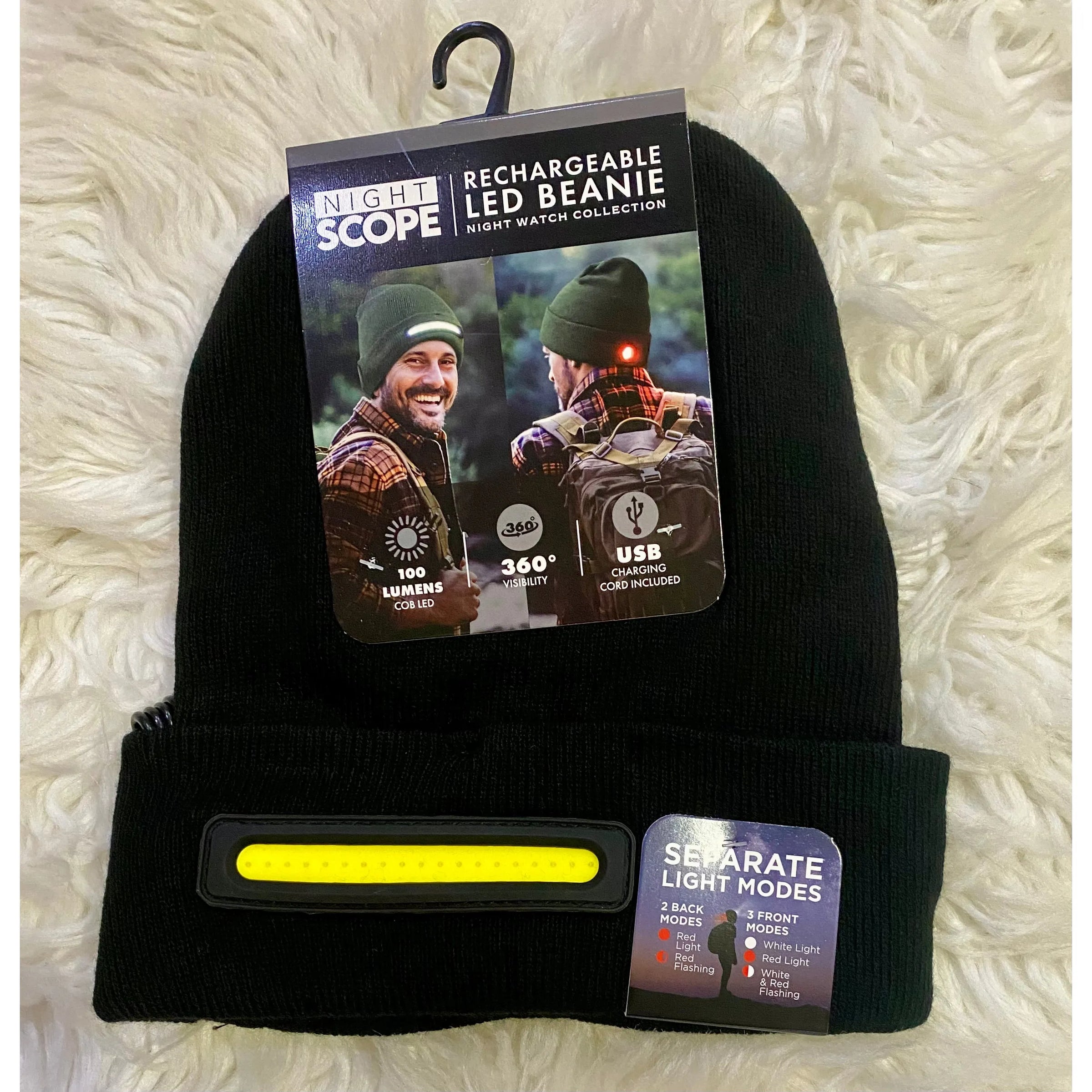 Night Watch Rechargeable LED Beanie – Hands-Free Lighted Hat