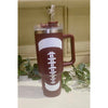 40 oz Football Tumbler with Handle & Straw – Game Day Essential