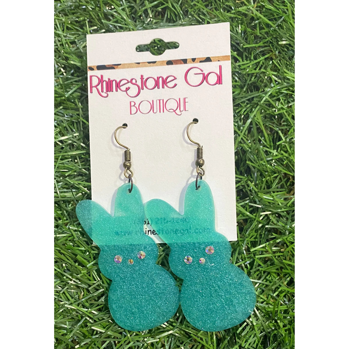 Glitter Bunny Bling Earrings